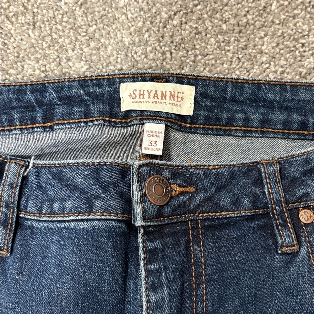 Shyanne Dark Blue Flare Leg Jeans - Picture 2 of 6